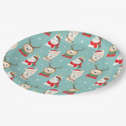 Assiettes En Carton Noël drôle (Angle)