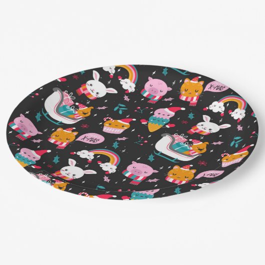 Assiettes En Carton Noël drôle (Angle)