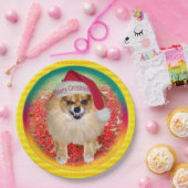 Assiettes En Carton Noël drôle de chien de Pomeranian Marley mauvais (Fête)