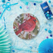 Assiettes En Carton Noël du cardinal rouge (Fête)