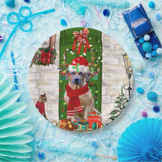 Assiettes En Carton Noël du chien de Rhodesian Ridgeback (Fête)