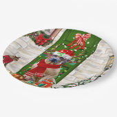 Assiettes En Carton Noël du chien de Rhodesian Ridgeback (Angle)