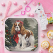 Assiettes En Carton Noël du chien espagnol Cavalier King Charles (Fête)