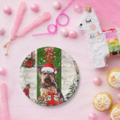 Assiettes En Carton Noël du chien Yorkie (Fête)