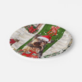 Assiettes En Carton Noël du chien Yorkie (Angle)