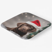 Assiettes En Carton Noël du Labrador au chocolat (Angulaire)