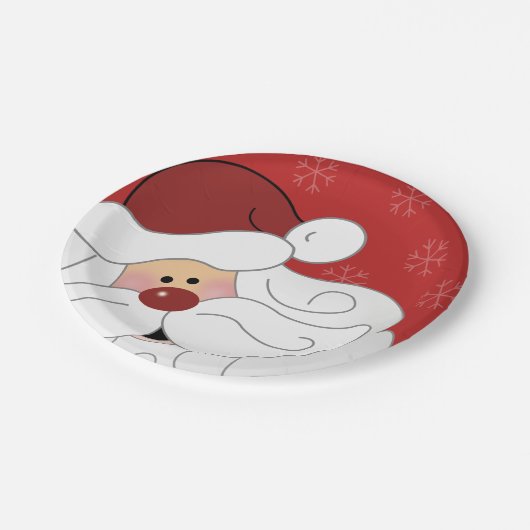 Assiettes En Carton Noël du Père Noël (Angle)