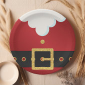 Assiettes En Carton Noël du ventre de père Noël