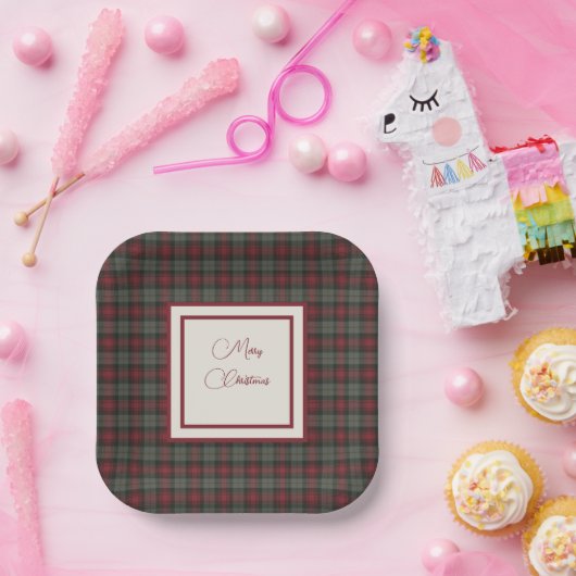 Assiettes En Carton Noël écossais Tartan MacLachlan (Fête)