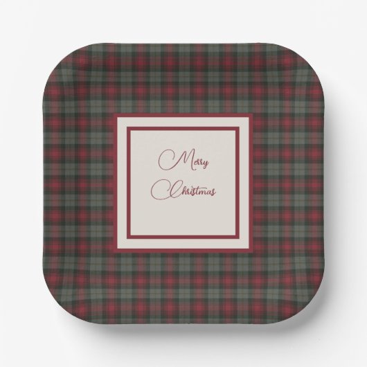 Assiettes En Carton Noël écossais Tartan MacLachlan (Recto)