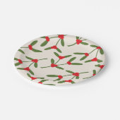 Assiettes En Carton Noël élégant Baies d'hiver Fêtes (Angle)