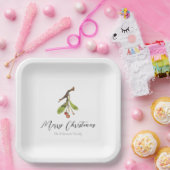 Assiettes En Carton Noël élégant de Mistletoe (Fête)