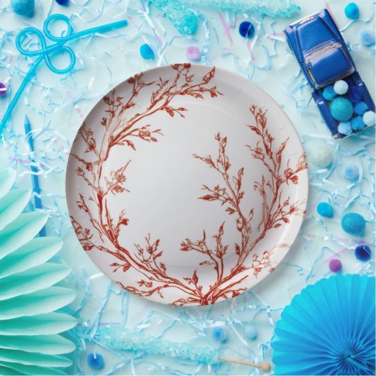 Assiettes En Carton Noël élégant en toile rouge (Fête)