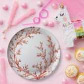 Assiettes En Carton Noël élégant en toile rouge (Fête)