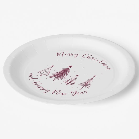 Assiettes En Carton Noël élégant sapin de Noël (Angle)