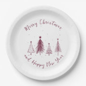 Assiettes En Carton Noël élégant sapin de Noël (Devant)