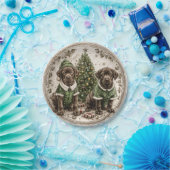 Assiettes En Carton Noel Elf Labrador Retriever Puppy (Fête)