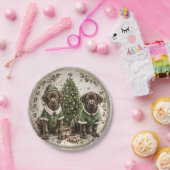 Assiettes En Carton Noel Elf Labrador Retriever Puppy (Fête)