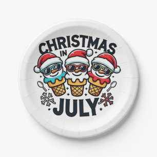 Assiettes En Carton Noël en Juillet 4 Juillet Glace USA