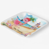 Assiettes En Carton Noël en juillet avec PÈRE NOËL flamingo (Angulaire)