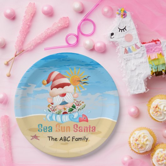 Assiettes En Carton Noël en juillet avec SANTA CLAUS (Fête)