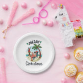 Assiettes En Carton Noël en juillet Carré Sticker Carte postale (Fête)