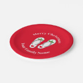 Assiettes En Carton Noël en juillet drôle de sandales de plage en feui (Angle)