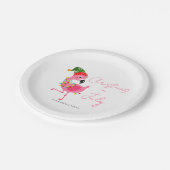 Assiettes En Carton Noël En Juillet Flamant rose Rose Tropical (Angle)