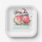 Assiettes En Carton Noël en juillet pastèque (Recto)