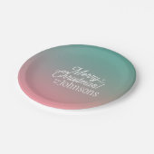 Assiettes En Carton Noël en juillet Pink Green Ombre Party (Angle)