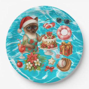 Assiettes En Carton Noël en juillet pour les amoureux des chats thème
