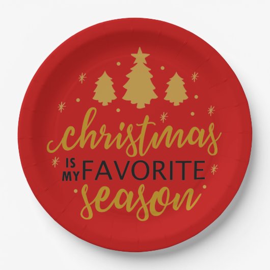 Assiettes En Carton Noël Est Mon Mot D'Art préféré (Devant)