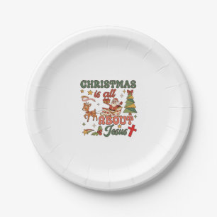 Assiettes En Carton Noël est tout sur Jésus Santa Traîneau Renne