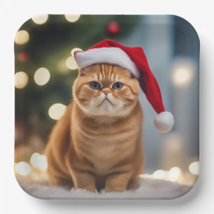 Assiettes En Carton Noël Exotique Shorthair