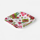 Assiettes En Carton Noël Festif Cadeaux Floraux hiver (Angulaire)