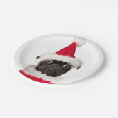 Assiettes En Carton Noël Festif mignon Carlin noir Santa Hat (Angle)