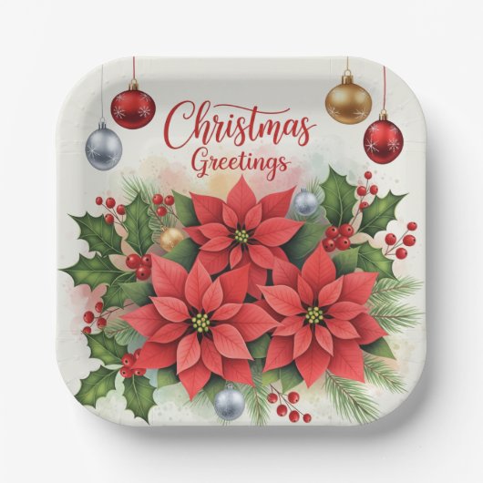 Assiettes En Carton Noël, Festive, (Recto)