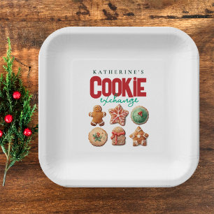 Assiettes En Carton Noël Fête d'échange de cookies