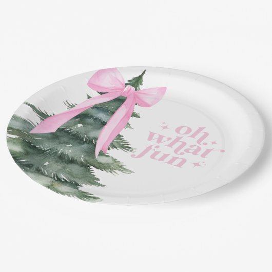 Assiettes En Carton Noël Fête Oh Quel Pink Fun (Angle)