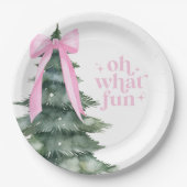 Assiettes En Carton Noël Fête Oh Quel Pink Fun (Devant)