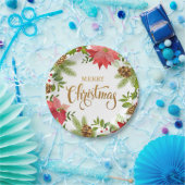 Assiettes En Carton Noël floral de Poinsettia | Vacances (Fête)