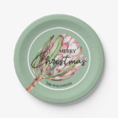 Assiettes En Carton Noël floral de Protea tropical (Devant)