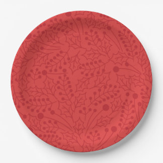 Assiettes En Carton Noël florissant Art Noël Holly Leaf Imprimer