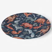 Assiettes En Carton Noël Folk Magique Animaux Botaniques (Angle)