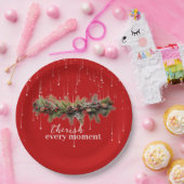 Assiettes En Carton Noël Garland et les étoiles de tir Chérir (Fête)