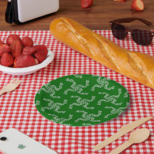 Assiettes En Carton Noël Garland Green, Décor de Noël