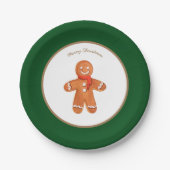 Assiettes En Carton Noël Gingerbread Cookie personnalisable (Devant)