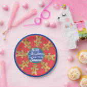 Assiettes En Carton Noël Gingerbread Cookies Bleu (Fête)