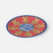 Assiettes En Carton Noël Gingerbread Cookies Bleu (Angle)