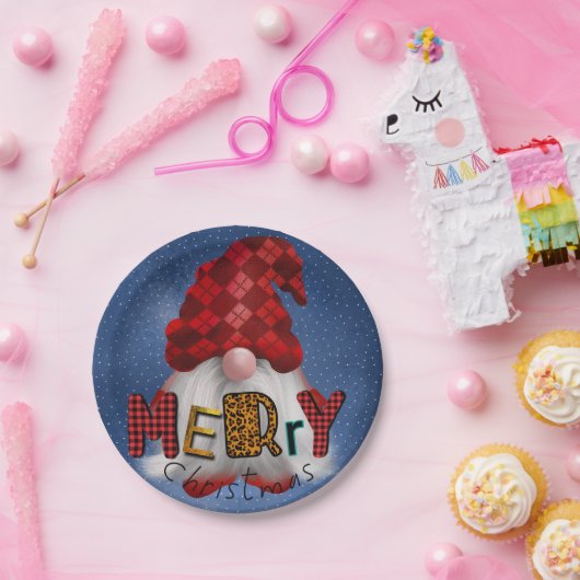Assiettes En Carton Noël Gnome (Fête)